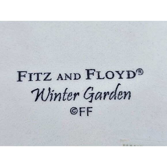 Fitz and Floyd Winter Garden PEACE Oval Platter White w/ Mistletoe 9 1/2" X 6" - Picture 7 of 7